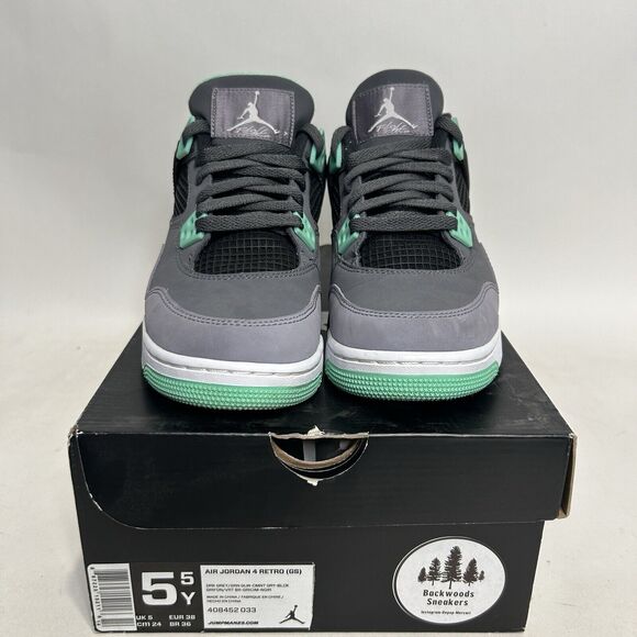 Nike Shoes Air Jordan 4 Retro BG “Green Glow” 2024 - Picture 2 of 8